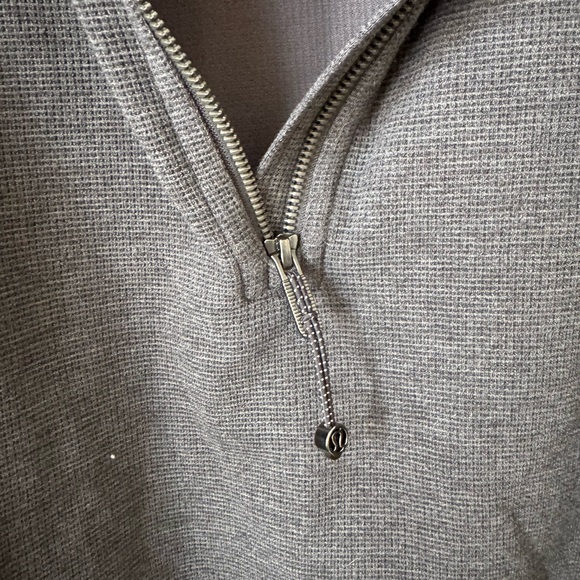 lululemon Scuba Cropped Funnel Neck Half-Zip Waffle, Heathered Graphite Grey, L - Picture 2 of 7